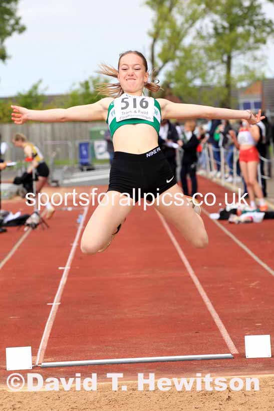 Womens Under-17s Long Jump, 2023 North Eastern Track and Field Champs., Middlesbrough Sports Village, Middlesbrough. Photo: David T. Hewitson/Sports for All Pics